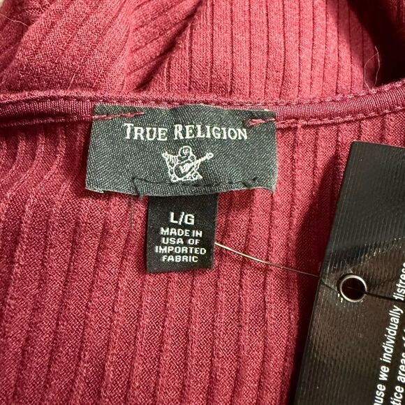 True Religion Burgundy Ribbed Corset Dress - Picture 5 of 7